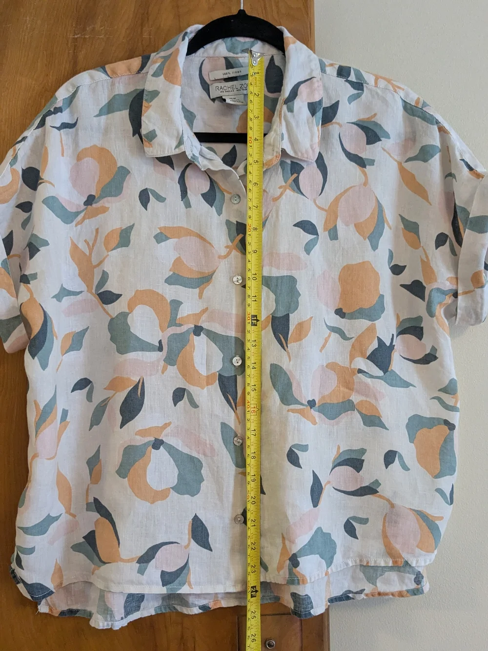 Rachel Zoe Lightweight Linen Floral Button Up Shirt